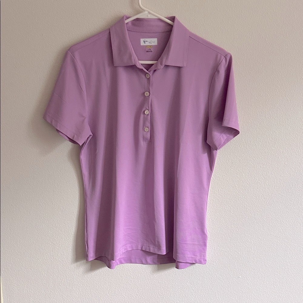 Greg Norman Women's Collection Lavender Button Down Golf Shirt.Large